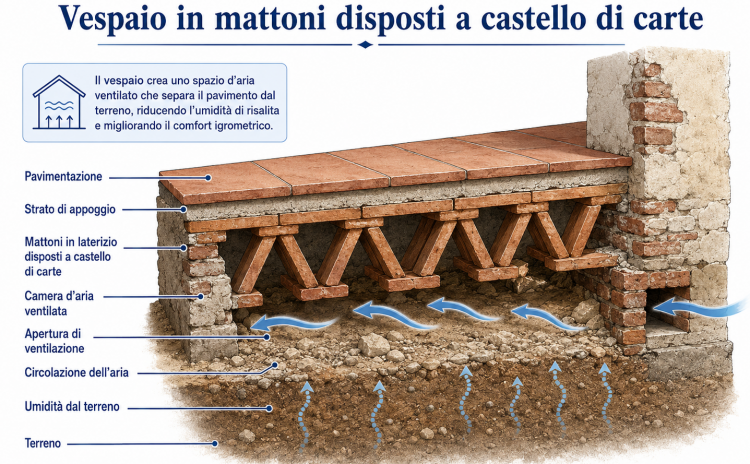 I vespai in laterizio con mattoni disposti “a castello di carte”: una tecnica antica per separare l’edificio dal terreno